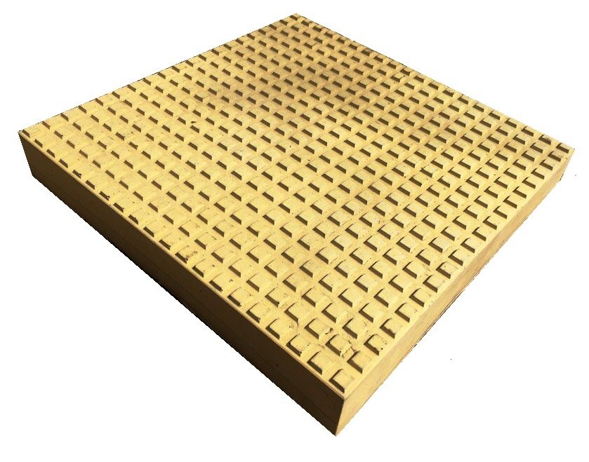 Тактильная плитка с квадратными рифами (300x300x50) ГОСТ Р 52875-2007
